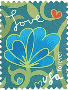 United State Postage Stamp -  Garden of Love 2011 Issue